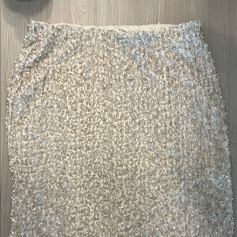 H&M Elegant Cream Sequin Skirt